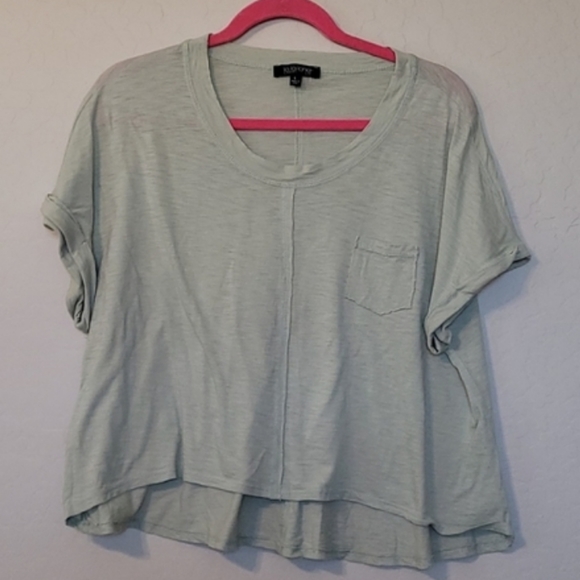 La La Land Creative Co Green High Low Hem Small Front Pocket T-Shirt Size Large - Picture 1 of 9